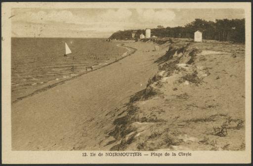 La plage de la Claire (ou Clère, vues 1-4 ; avec l'ancien moulin à vent , vues 1-3, et la villa "Ker Jeanne d'Arc", vues 2-4), le chemin côtier de l'Herbaudière à la Blanche (vue 5), la plage de Luzéronde (vue 6) / Gausson phot. (vues 2, 3).